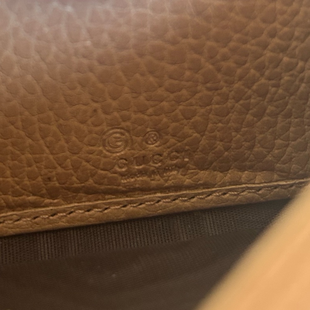 GUCCI Dollar Calfskin Interlocking G Continental Wallet Camelia - Picture 11 of 13